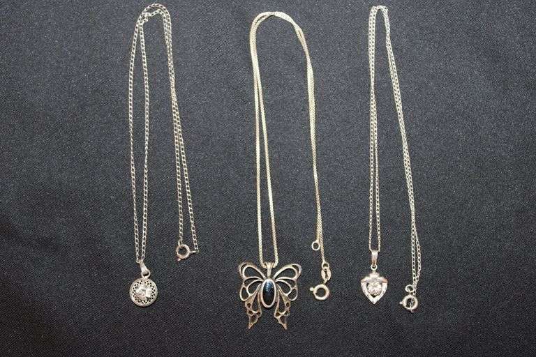 3 sterling silver necklaces image
