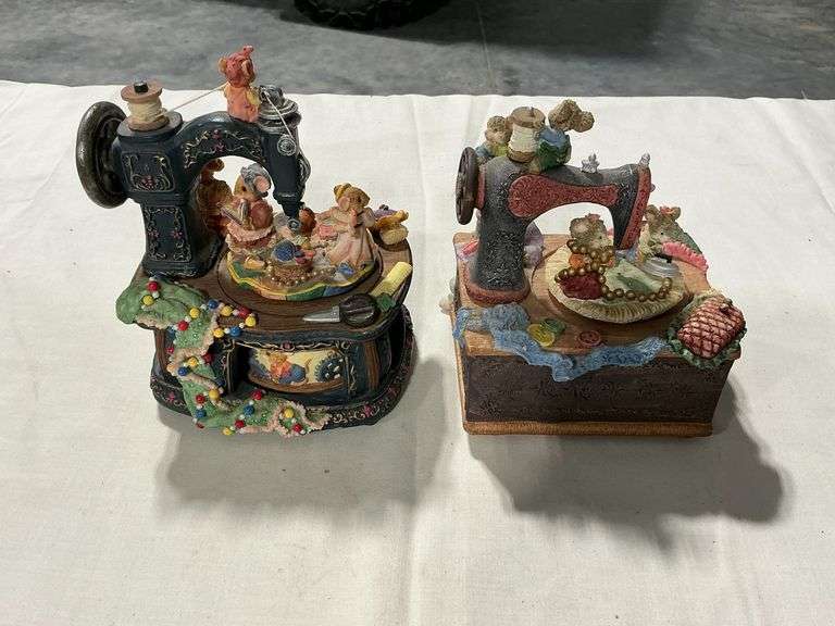 Pair of sewing machine music boxes image