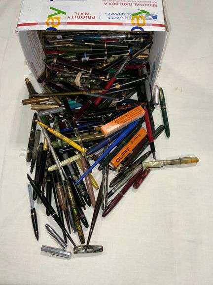 Large assortment of fountain pens and parts image