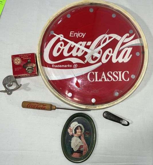 Coca-Cola battery operated clock with damage image