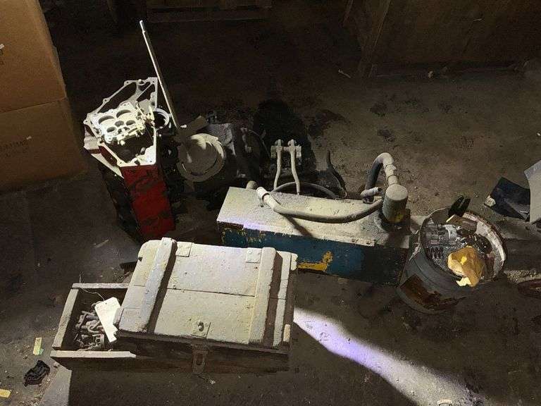 SBC engine block, truck transmission image