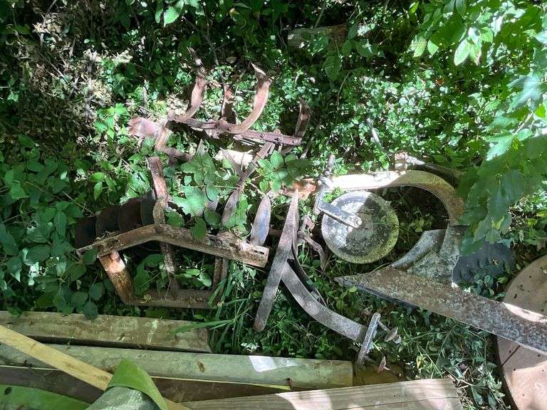 Brinly-Hardy Co. single bottom plow, cultivator, disc image