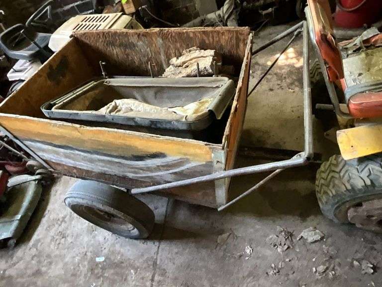 Homemade yard cart, has tongue for pulling image