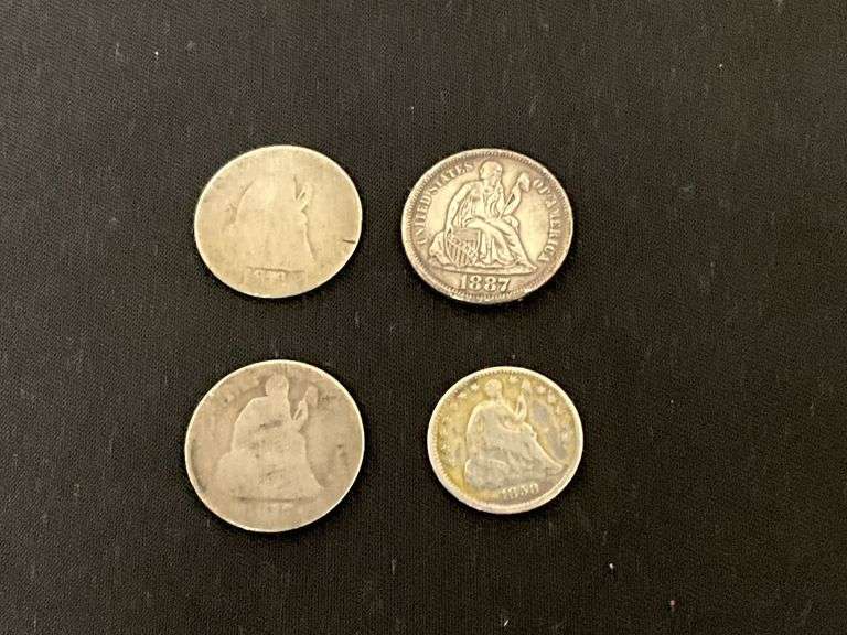 1887 Seated dime, 1858 seated half dime, etc. image