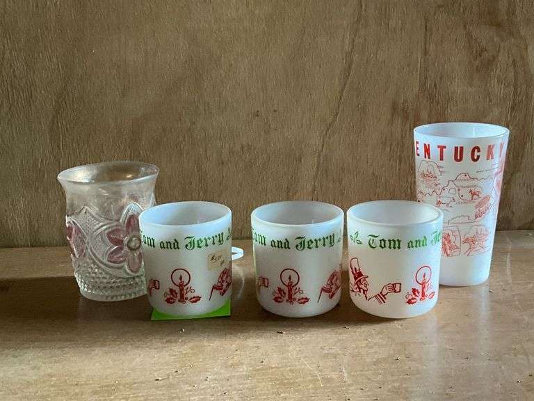 3 Tom and Jerry cups, Kentucky glass, etc. image