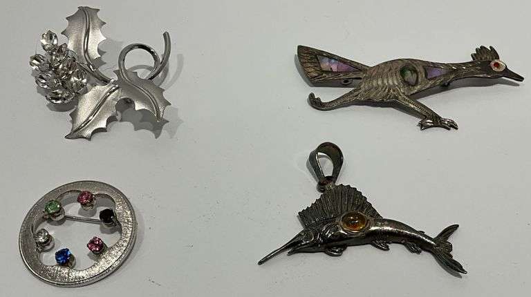 4 sterling silver pins image