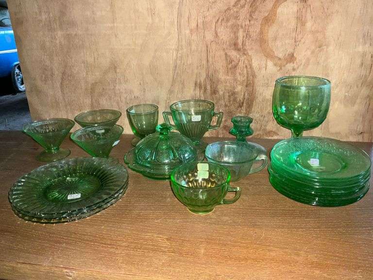 Green Depression Glass image