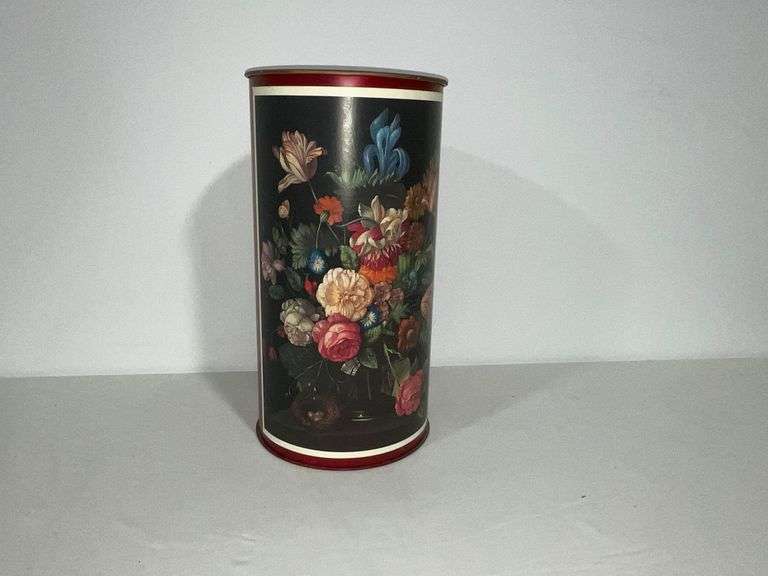 Metal floral motif umbrella stand image