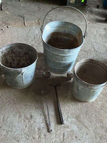 Galvanized mop bucket, buckets, etc. image