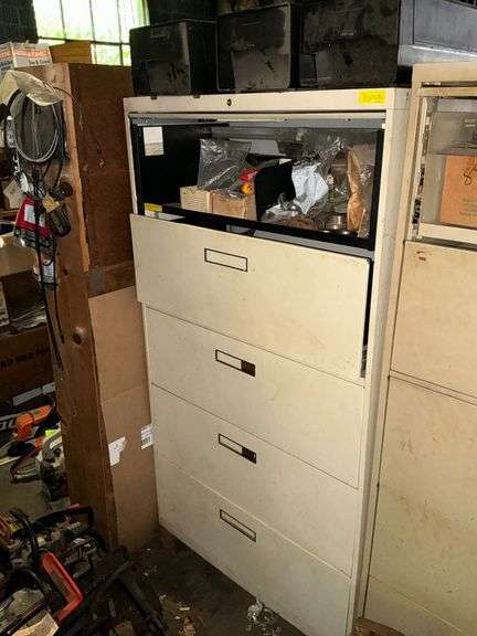Lateral file cabinet and contents image