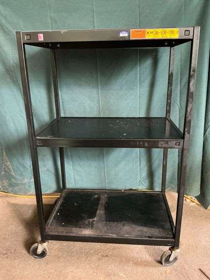 Bretford three-tiered rolling metal  media cart image