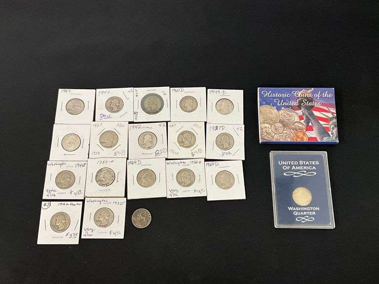 19 Washington silver quarters image