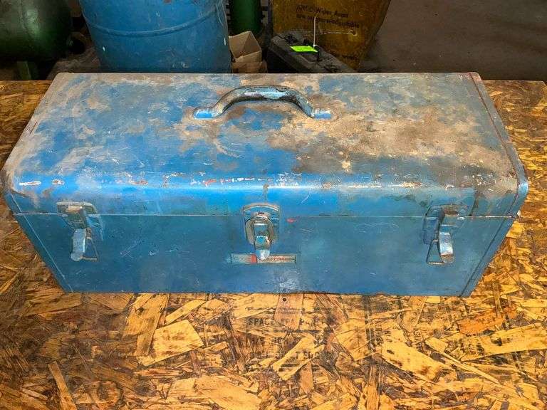 Sears Craftsman metal toolbox with contents image