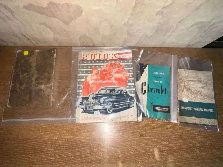 1941 Buick Magazine, 1958 and 1954 Chevrolet owner's manual image