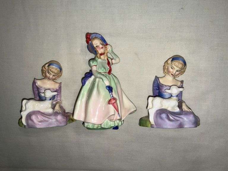 Pair of Royal Doulton "Mary Had a Little Lamb" figurines image