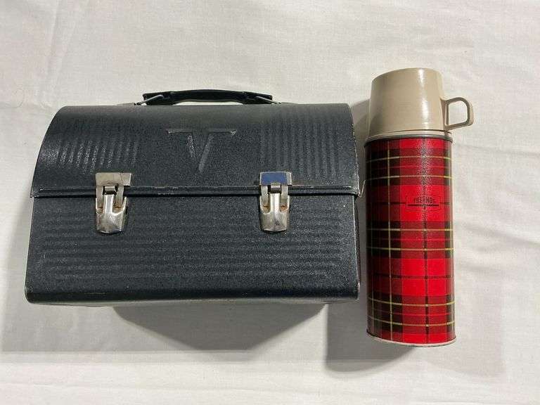 Metal lunch box with thermos image