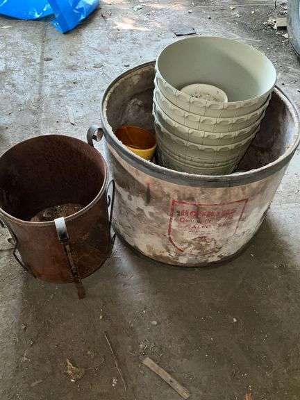 Assorted flower pots and planters image