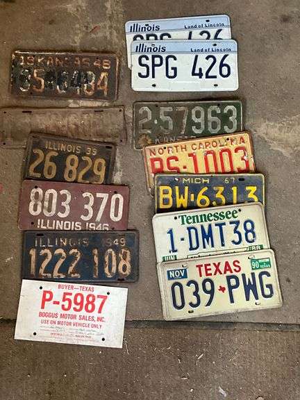 Out of state license plates. image