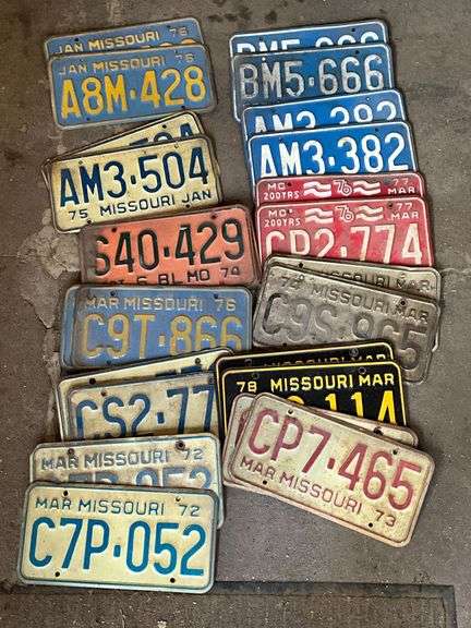 1970's Missouri license plates image