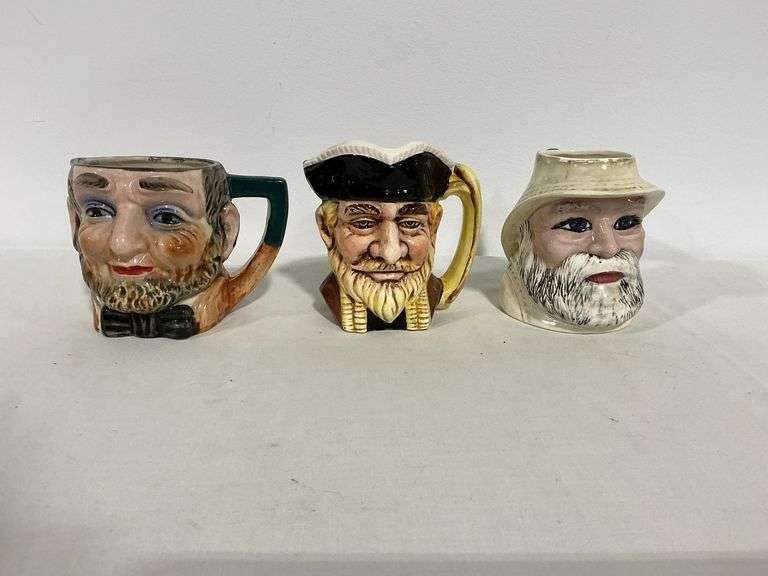 Three unmarked Toby mugs image