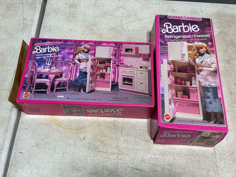 Barbie kitchen furniture and fridge image