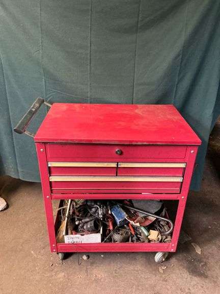 Clarke Deluxe Mechanics Cart with contents image