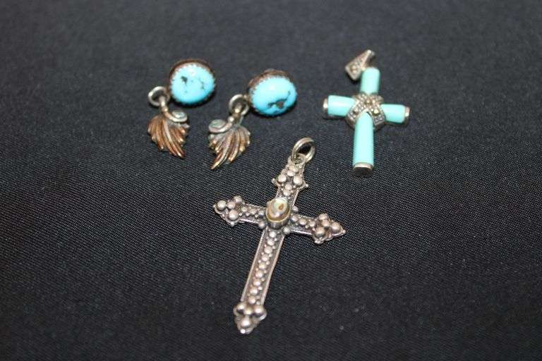 2 sterling silver cross pendants image