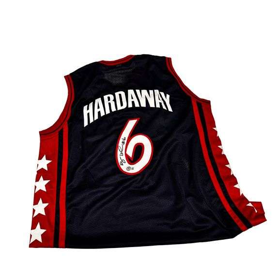 Signed Orlando Magic Great NBA Hall of Famer Penny Hardaway USA  #6 Jersey image