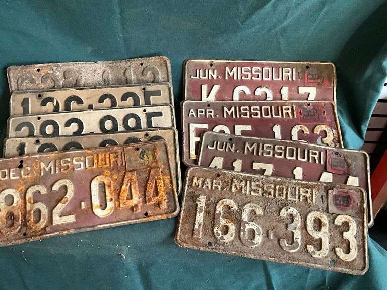1940's and 1950's Missouri license plates image