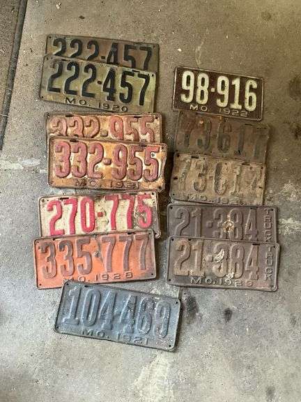1920's Missouri license plates image