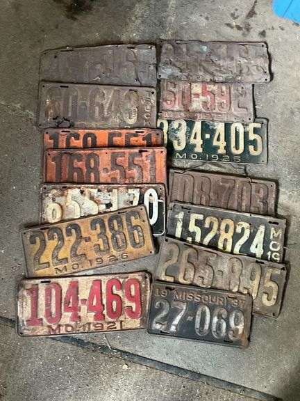 1920's Missouri license plates image