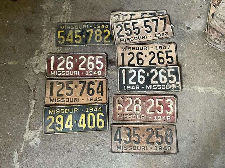 1940's Missouri license plates image