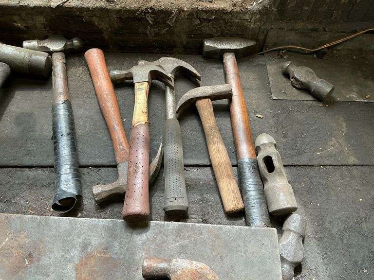 Assorted hammers, ball peen, claw, etc. image