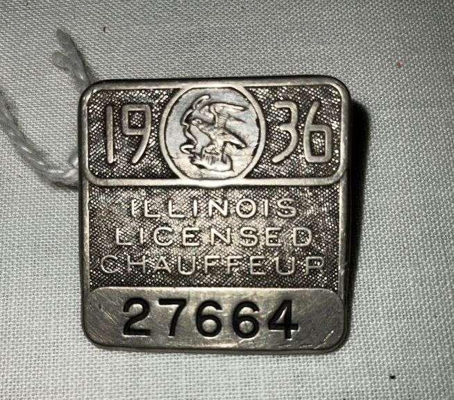 1936 Illinois Chauffeur license pin image