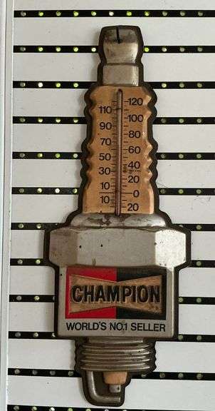 Champion spark plug thermometer, 21" T (working), switch plate image