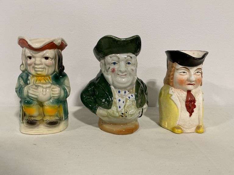 Three unmarked Toby mugs image