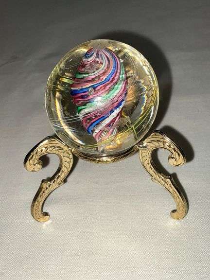 Art glass ball with stand image