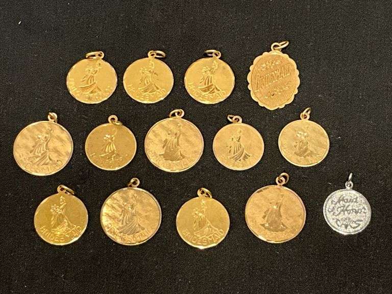 Gold filled wedding party charms image