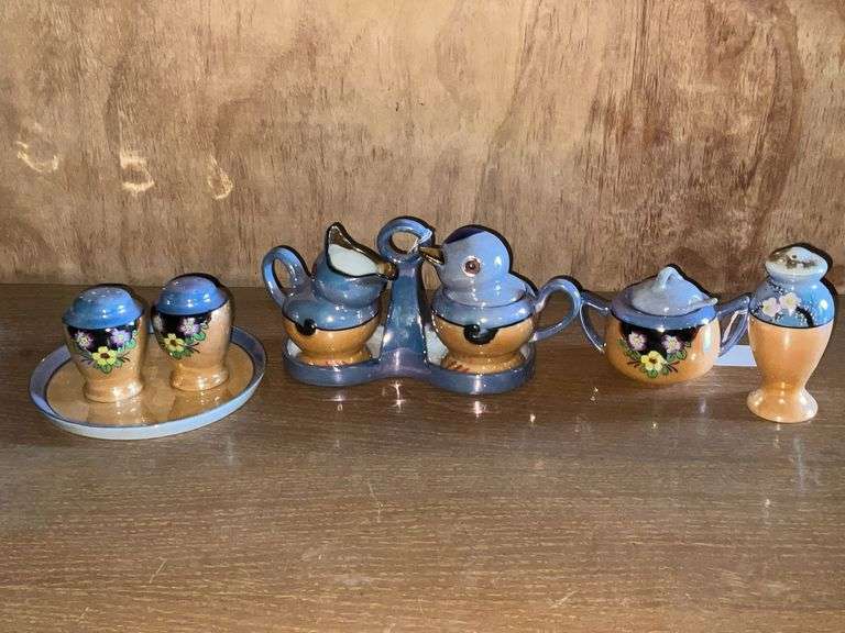 Hand painted Trico salt & pepper, creamer, sugar, etc. image
