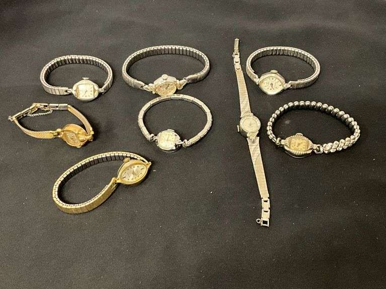 Bulova 17-jewel ladies watch, Waltham 21-jewel wind-up image