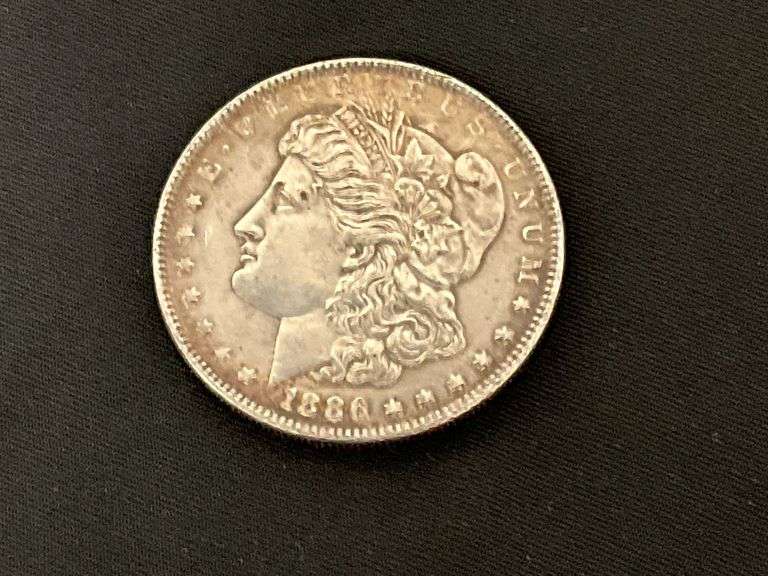 1886 Morgan silver dollar image