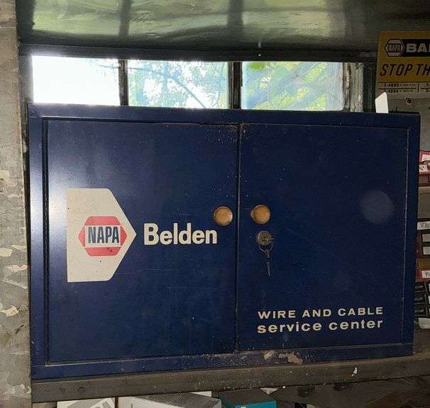 NAPA Belden cabinet with keys and contents, 23" W x 15" T x 14" D image