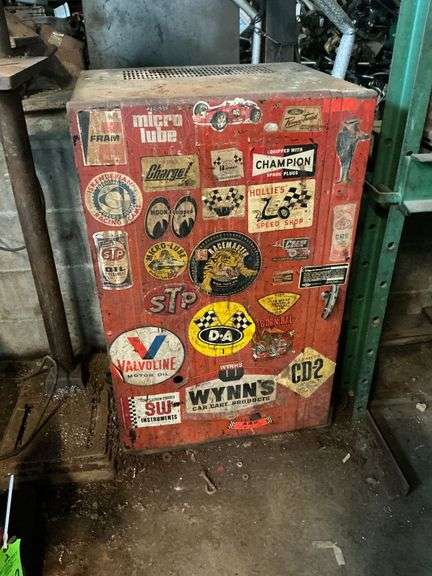 Red metal cabinet image