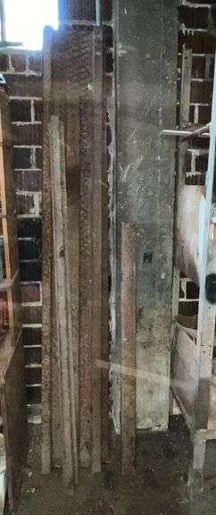 Box steel, railroad iron, 2 steel loading ramps, etc. image