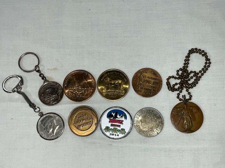 The Great War For Civilization medal, New Orleans 250th anniversary, Kennedy half key chain image