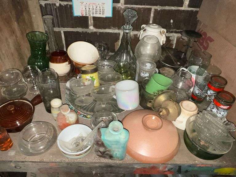 Glass and pottery pieces, Coca-Cola, decanters image