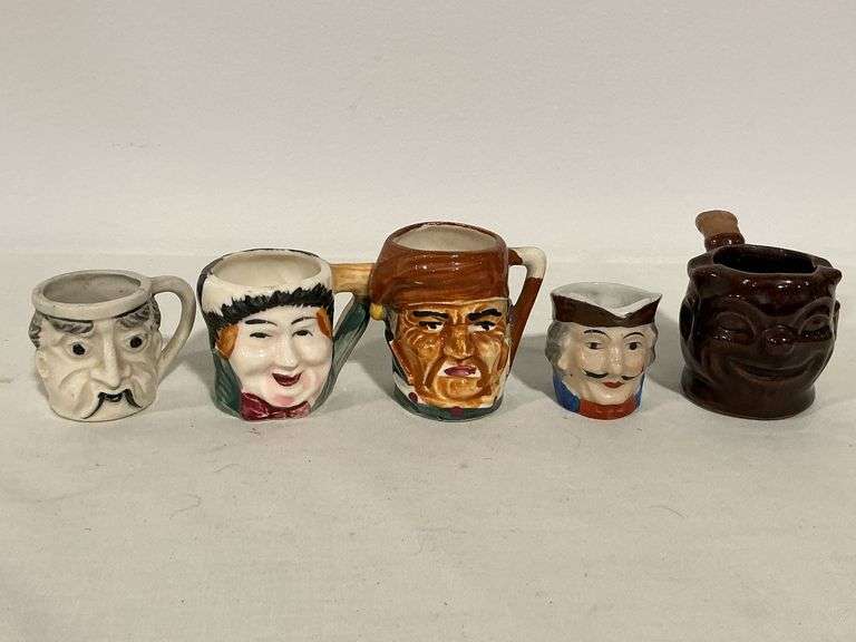 Toby pipe 2" T, 4 small toby mugs up to 2 1/2" T image