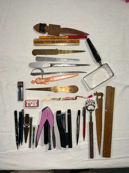 Letter openers, rulers, magnifying glass, etc. image