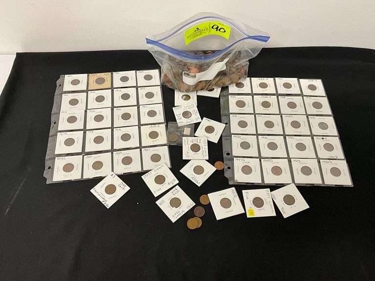 Assortment of pennies image