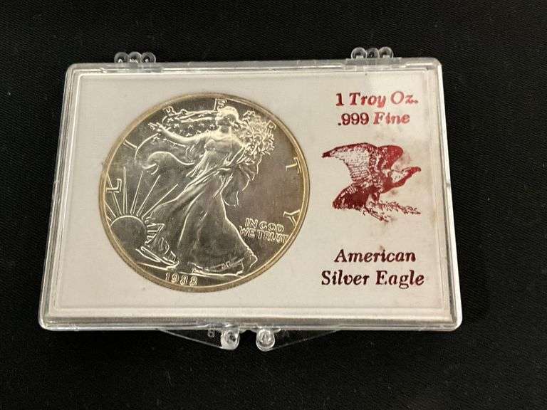 1988 American silver eagle dollar image